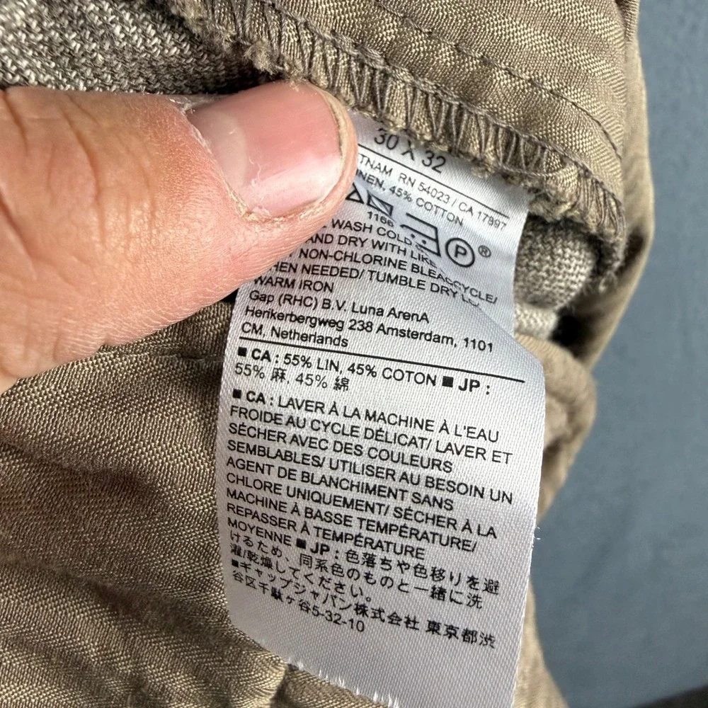 Banana Republic Linen Pants Men's 30x32 (Fits 30x29) Brown Drawstring Athletic